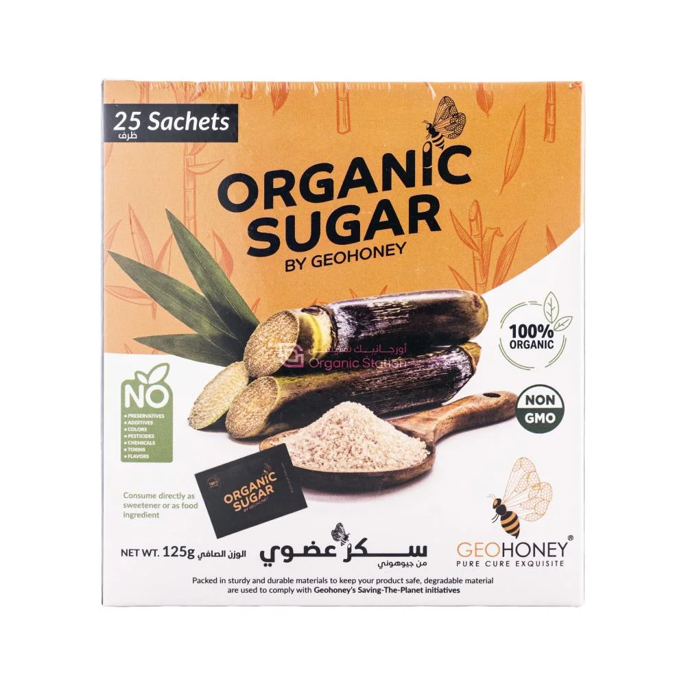 Geohoni Organic Sugar - 25 Sachets - 125g